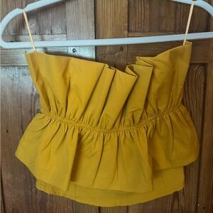 Vestique Mustard Strapless Top
